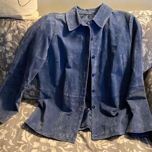 Massini Blue Leather Jacket